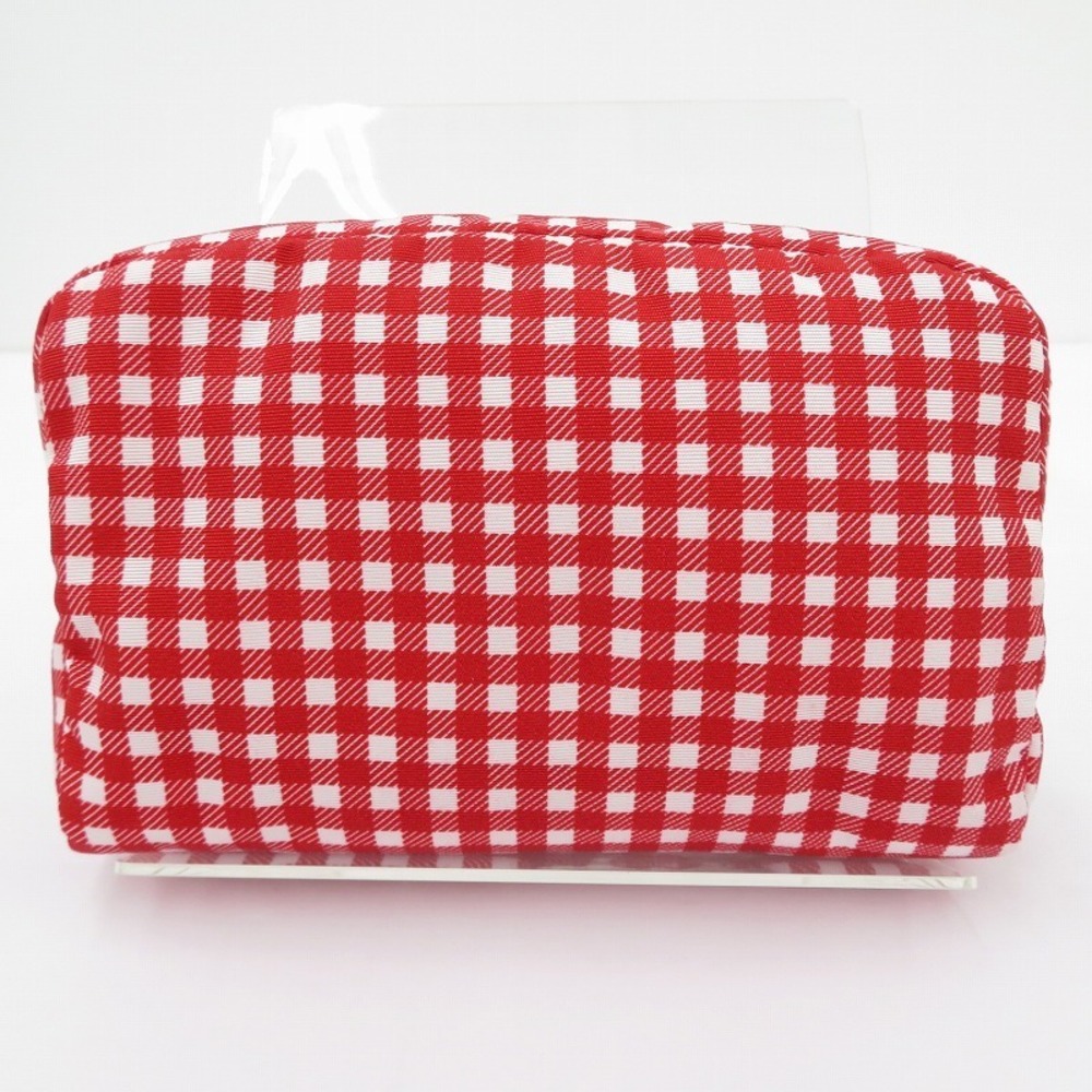 Miu Miu Faille Gingham Check Pouch Red - image 2